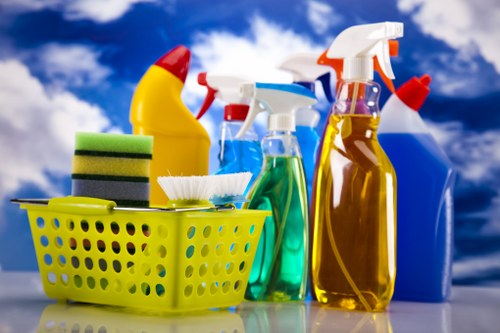 Commercial cleaning team working in a Catford office interior
