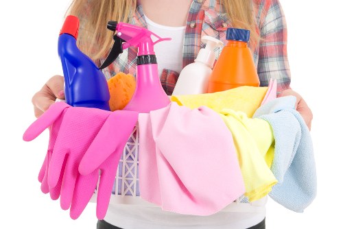 Local short-let cleaning team working in a Catford flat