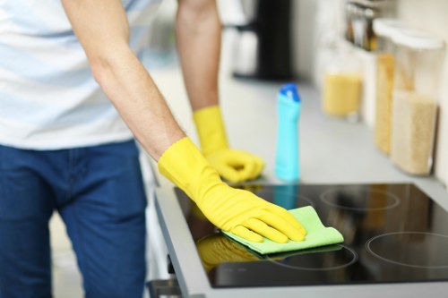 Professional cleaners maintaining shared commercial spaces in Catford